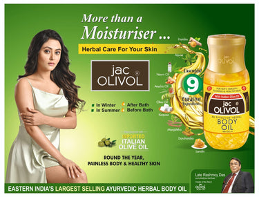 Jac Olivol Body Oil 500ml-With Italian Olive Oil-For Soft, Smooth, Glowing & Healthy Skin